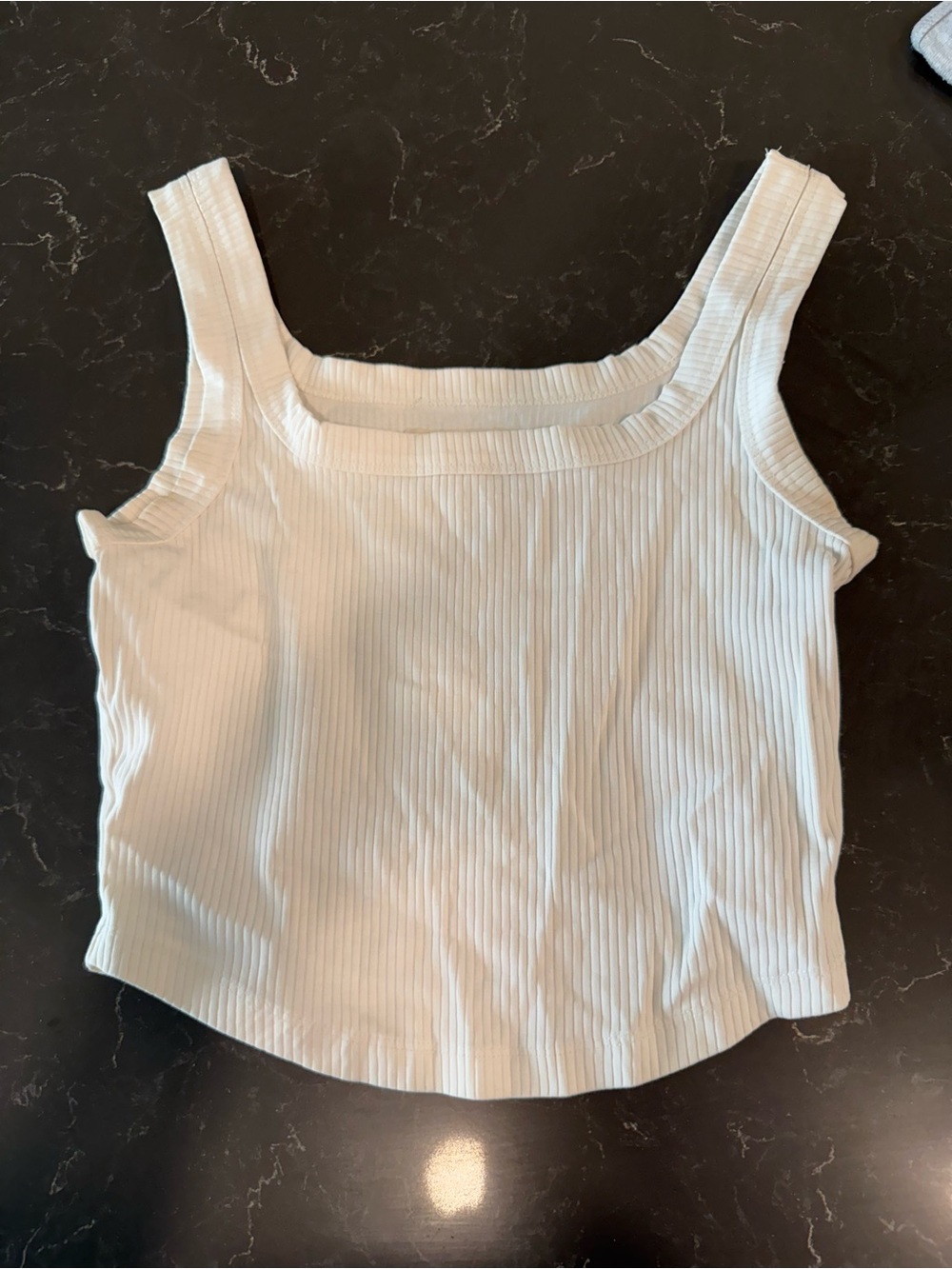 Madewell Cream Ribbed Square-Neck Tank